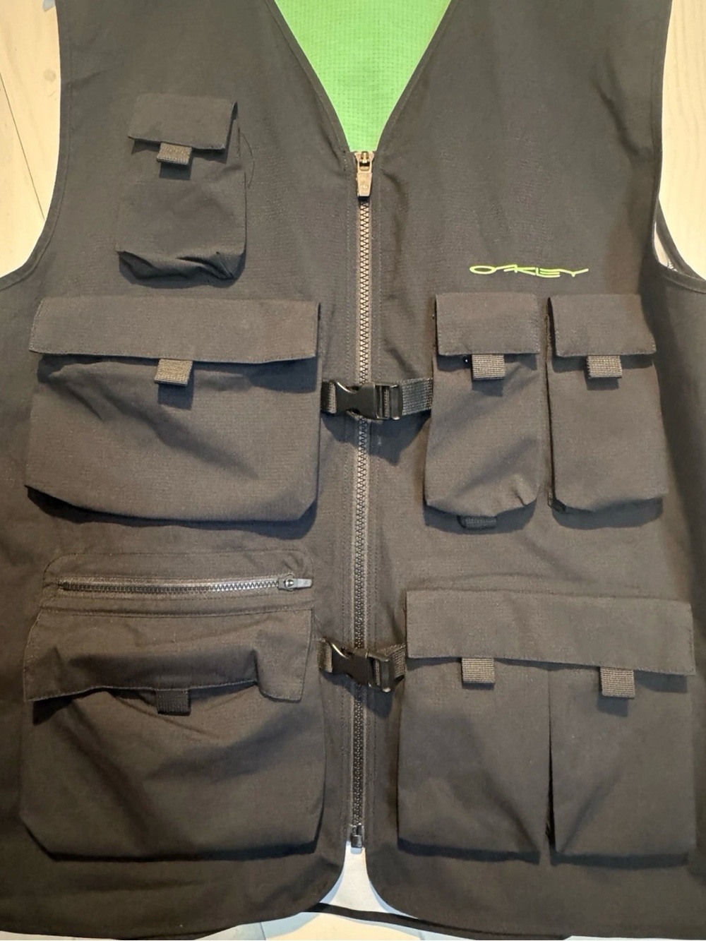Oakley Black Utility Vest with Green Logo